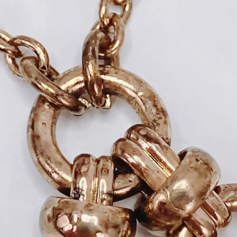 Signed Banana Republic VTG 1990s Gold Tone Pearl Tassel Pendant Necklace